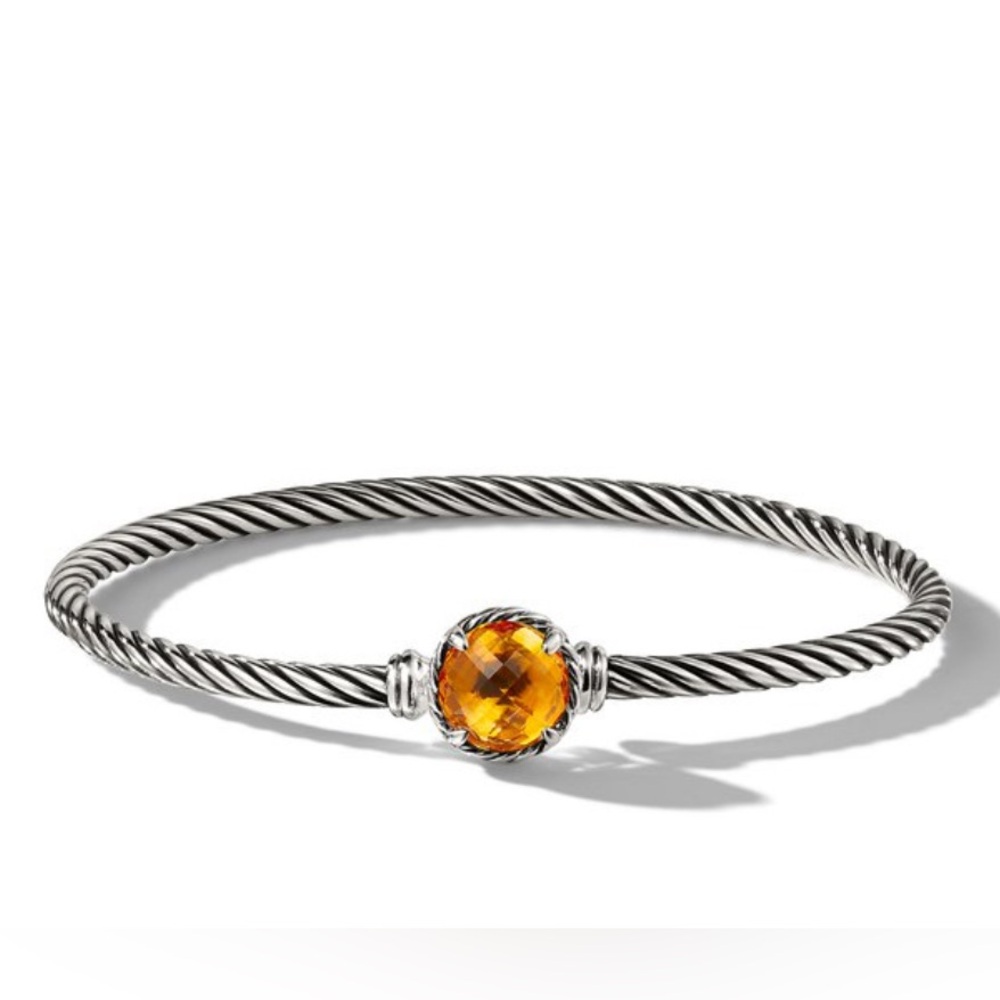 David Yurman Chatelaine Sterling Silver Citrine Bracelet Small